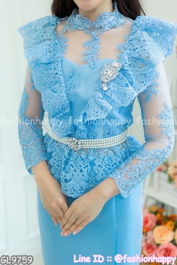 รูปภาพที่2 ของสินค้า : ชุดราตรี  ชุดแม่เจ้าบ่าวสีฟ้า  ชุดแม่เจ้าสาวสีฟ้า   ชุดลูกไม้ ชุดออกงานผู้ใหญ่  ชุดไทยประยุกต์  ชุดลูกไม้ ชุดออกงาน ชุดแม่เจ้าสาว ชุดราตรี  ชุดทำบุญ เสื้อพ่อเจ้าบ่าว  เสื้อพ่อเจ้าสาว 